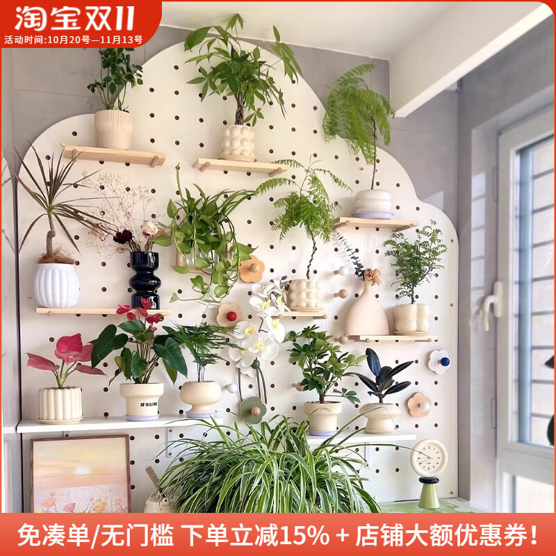 阳台洞洞板绿植墙花架