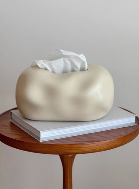 木工小舅 陶瓷抽纸巾盒高级感摆设 创意客厅餐桌纸巾收纳盒摆件