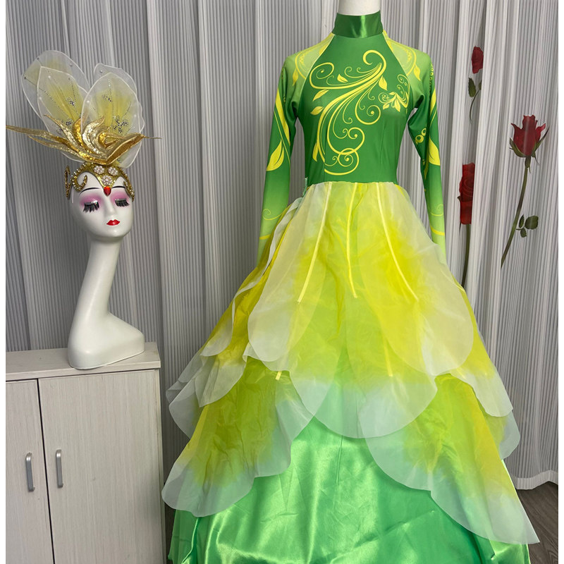 开场舞大摆裙演出服变色裙女大气新款大型舞台歌伴舞长裙舞蹈服装