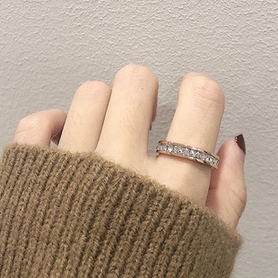 个性 钛钢戒指女ins潮不掉色材质网红时尚 欧美冷淡风轻奢食指戒指