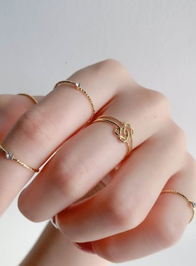 5件套爱心麻花戒指ins小众设计感