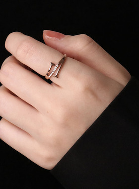 钛钢不掉色！双t缠绕女百搭戒指