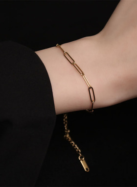 钛钢链条手链女ins轻奢小众简约