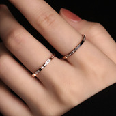 素圈极细食指戒简约气质不掉色轻奢小众 个性 2件套 戒指钛钢女时尚