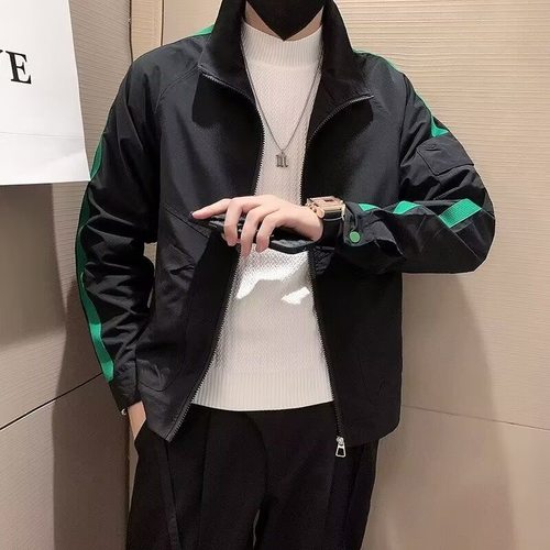 立领+潮牌+春秋+宽松+休闲+百搭