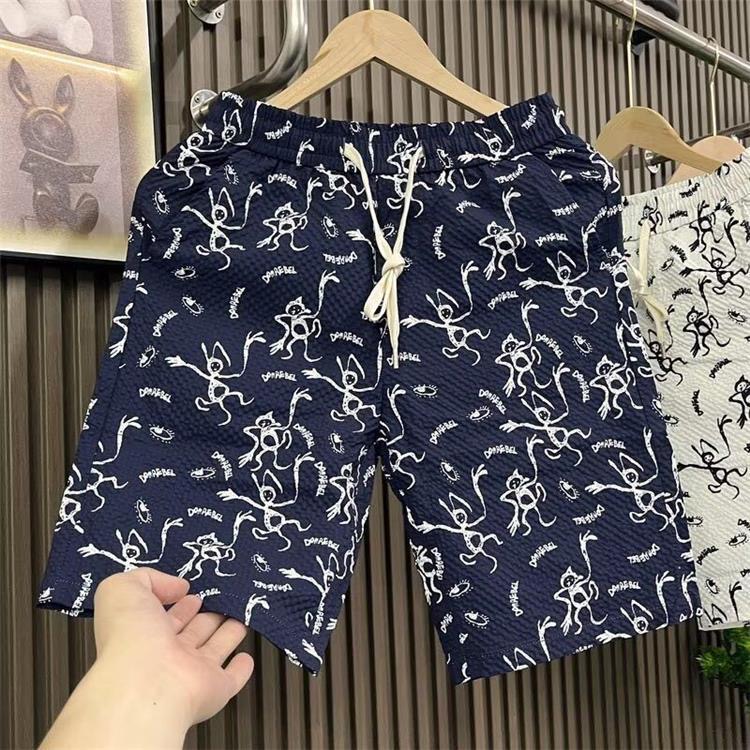 五分裤+宽松+涂鸦+沙滩裤+休闲