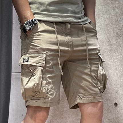 潮牌夏季薄款工装短裤男宽松直筒休闲ins潮流百搭中裤纯棉五分裤