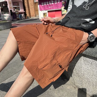 机能风伞兵裤 冰丝垂感宽松五分裤 男士 薄款 子休闲 夏季 cityboy工装