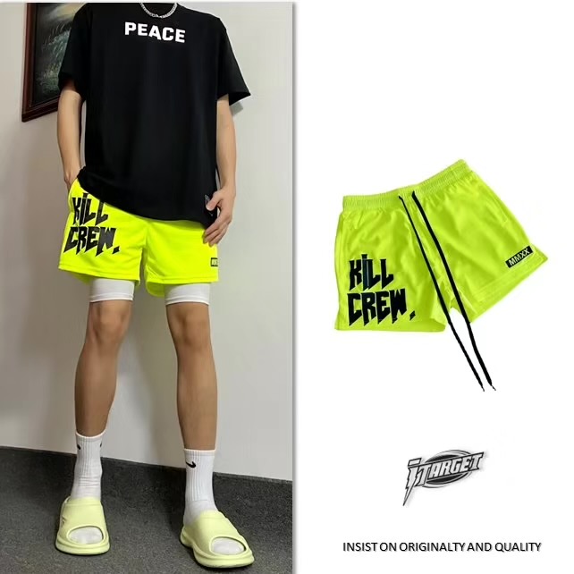 美式潮牌三四分短裤男运动网眼速干篮球裤跑步训练肌肉健身裤子