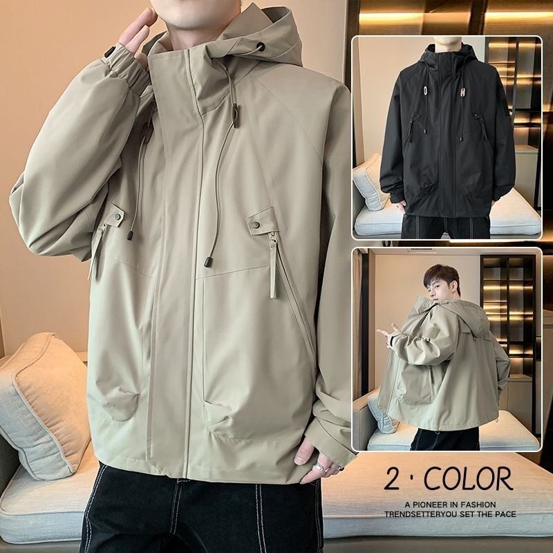 连帽+宽松+春秋+潮牌+休闲+夹克