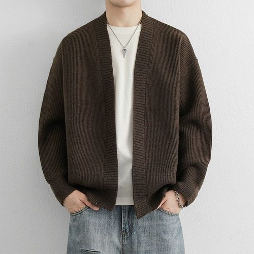 开衫+简约+百搭+V领+潮+针织毛衣