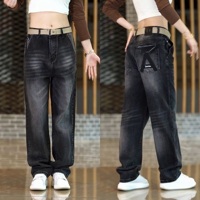 拉链+刺绣+宽松+春秋+阔腿+潮流