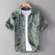 满印涂鸦个性 设计感上衣 男潮流休闲宽松纯棉衬衣时尚 印花短袖 衬衫