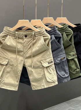 工装短裤男夏季纯棉运动休闲多口袋宽松五分裤潮牌耐脏耐磨中裤子