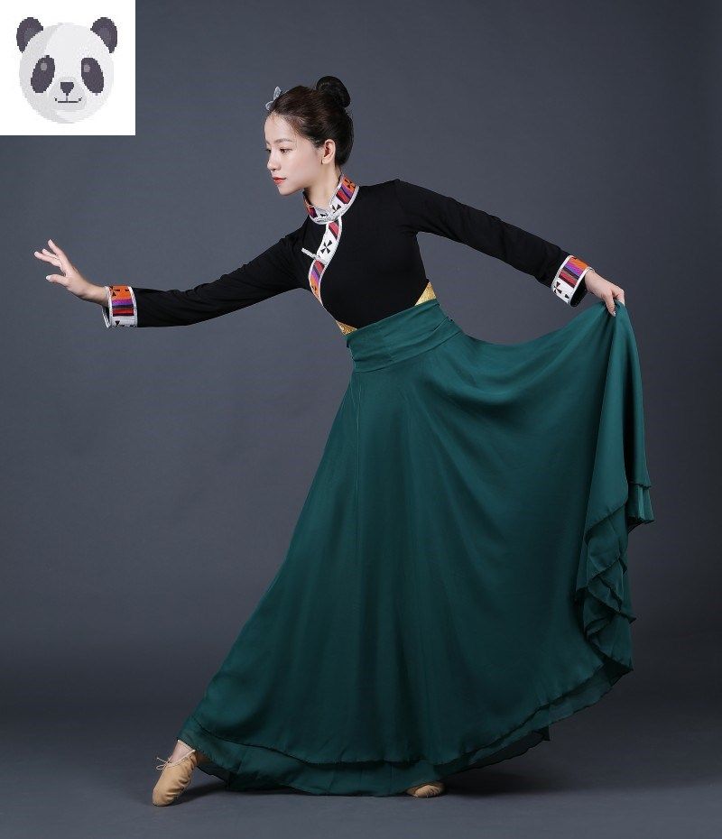 藏族舞蹈服民族舞套装裙子夏辉老师我的九寨演出服艺考广场舞服装