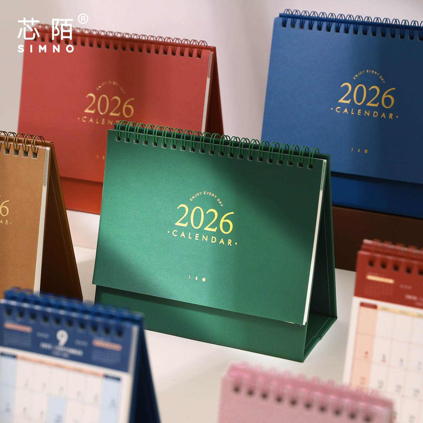 芯陌新款台历2026年高颜值纯色创意简约横版倒计时计划打卡桌面摆件月历2025年历马年工作打卡小日历企业定制图片