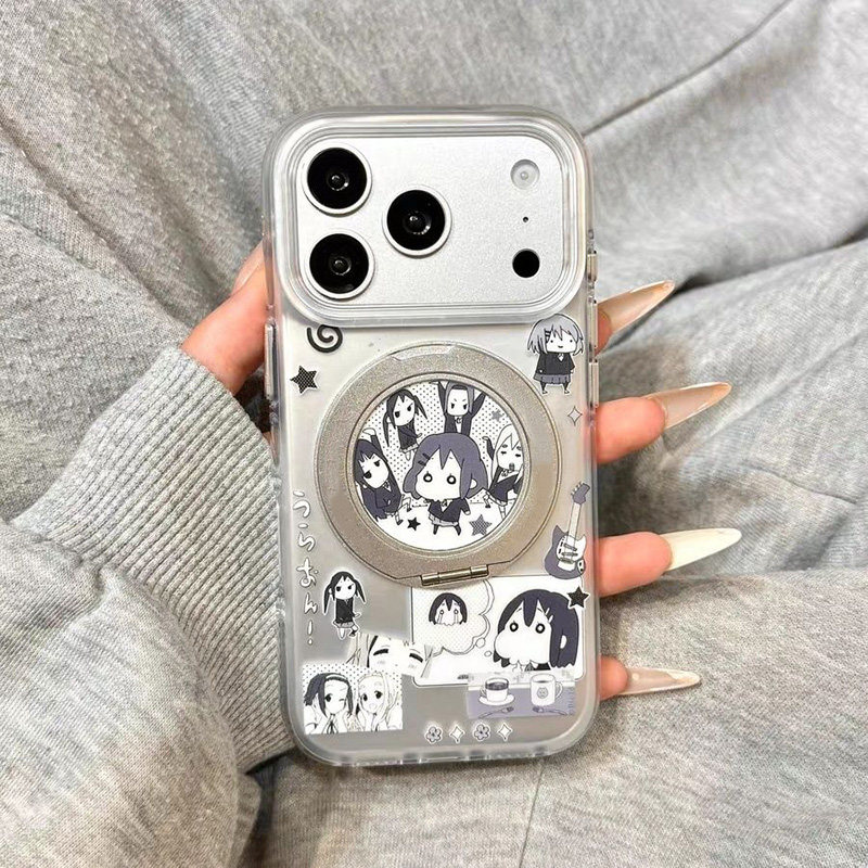 适用苹果17手机壳iPhone16e轻音少女15/14pro磨砂大孔13/12mini软11旋转支架xs/xr动漫MAX6/7/8PLUS保护套se2