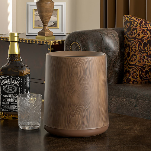 桌面垃圾桶简约茶室专用新中式