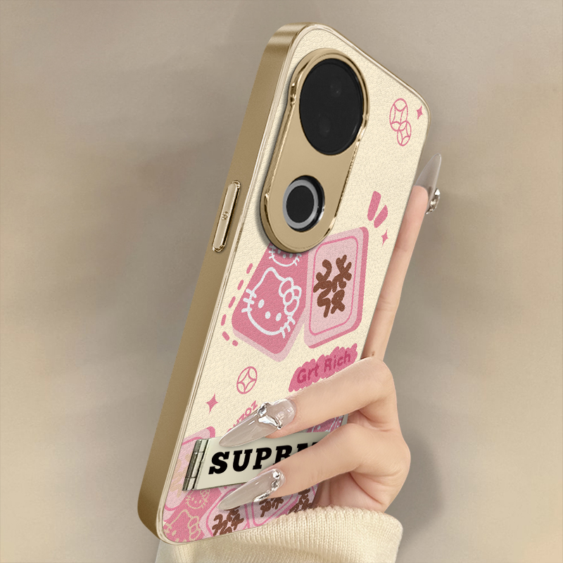 浙皇适用于vivos30手机壳s20pro新款s18e卡通s17t可爱15e女款高级12支架s19全包s16防摔小羊皮s10发财KT猫