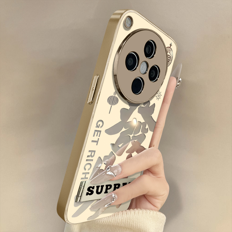 浙皇适用于oppofindx8手机壳x7ultra新款x6pro镜面x5硅胶a97全包防摔a93s支架a72男女软套高级感a2镂空发财