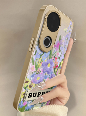 浙皇适用vivoS20Pro手机壳S19高级网红S18eS17t新款S16可爱女S15Pro电镀S12小羊皮S10全包防摔支架油画紫花