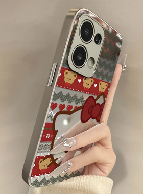 爱心kt猫适用于opporeno15手机壳15pro新款14pro镜面13pro网红12可爱女11支架10pro防摔9全包A6高级a5保护套