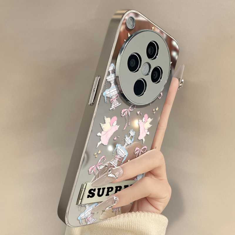 浙皇适用于oppofindx8手机壳x7ultra新款x6pro卡通x5创意a97趣味a93s高级a72镜面a57支架a55女a3i蝴蝶结天使