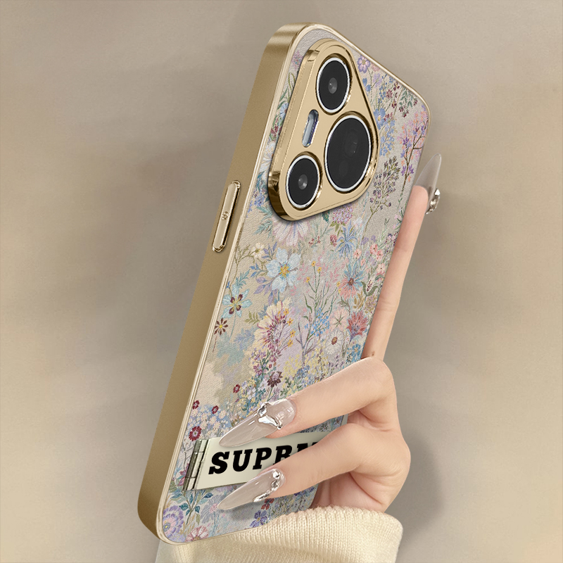 浙皇适用于华为pura80手机壳新款70ultra网红p60art小羊皮p50e防摔p40支架小众高级女创意秋冬p30pro满屏花卉