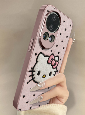 粉底爱心kt猫适用于华为nova15手机壳nova15pro新款15ultra卡通14可爱小羊皮13网红12se好看11男女10高级支架