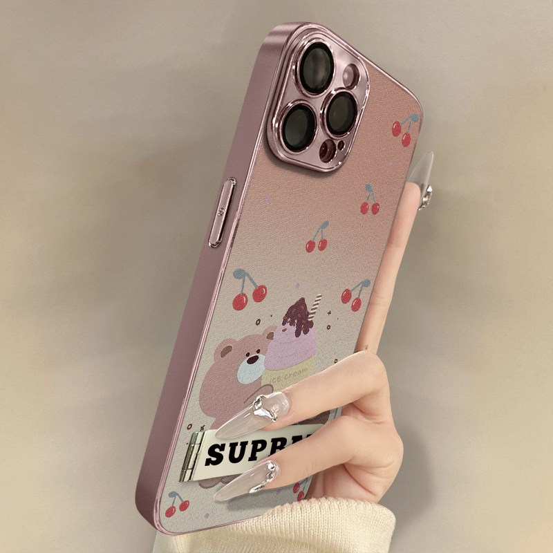 浙皇适用于苹果17手机壳iPhone15新款14plus网红13小羊皮16promax防摔11支架12小众7高级可爱女8樱桃雪糕小熊