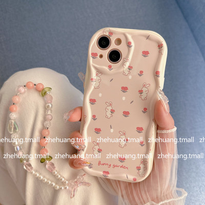 粉色花朵硅胶手机壳少女