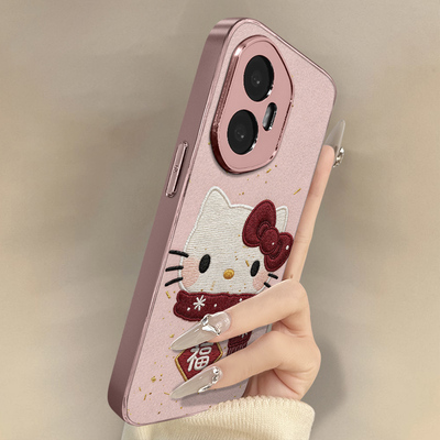 新春kt猫适用于荣耀500手机壳500pro新款400卡通300可爱200小羊皮100网红90gt好看80男女POWER高级防摔支架