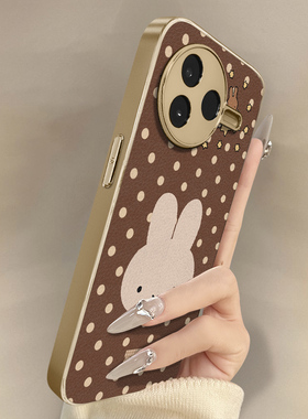 波点兔子适用于红米k90手机壳k90promax新款k80卡通k70可爱小羊皮k60网红50好看note15r男女14高级13防摔支架