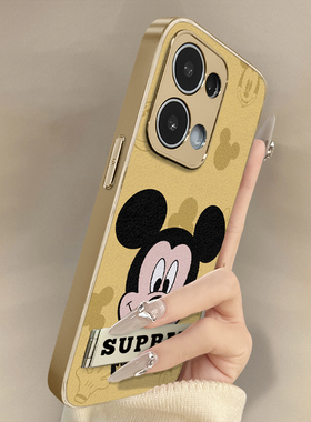 浙皇适用于opporeno14手机壳13pro新款12硅胶11全包10防摔8支架7pro网红9电镀5小羊皮男女可爱6漫画米奇头像