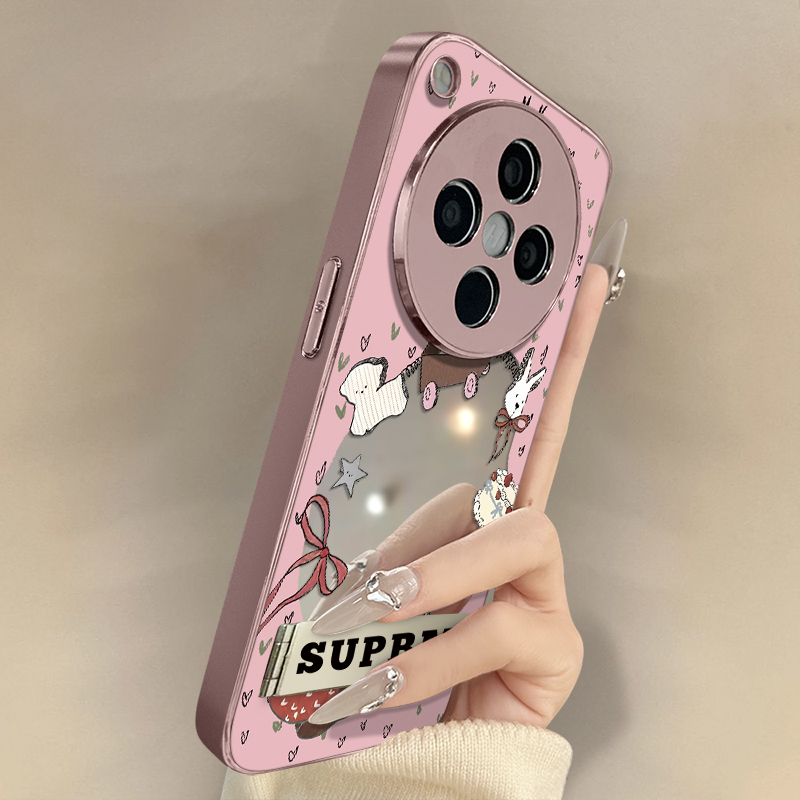 浙皇适用于oppofindx8手机壳x7创意x6pro个性x5新款a97电镀a93s镜面a72防摔a55支架a3i女生a57高级爱心小动物