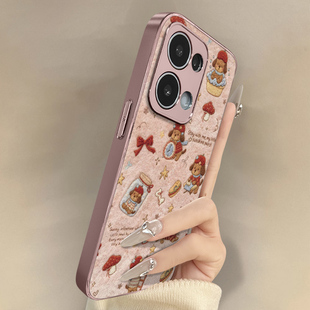 瓶装 12pro卡通11网红10可爱9女高级8支架7pro全包6pro防摔小羊皮保护套 小狗适用于opporeno14手机壳13pro新款