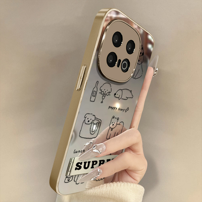 浙皇适用于vivoiqoo13手机壳12高级感11卡通10可爱女9新款neo10支架8电镀7防摔6补妆z10turbo镜面z9x线条小狗