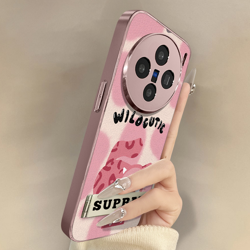 猫咪哭娃适用于vivoX300手机壳x100ultra新款x200s卡通x90网红x80可爱70女60高级支架全包防摔小羊皮保护套