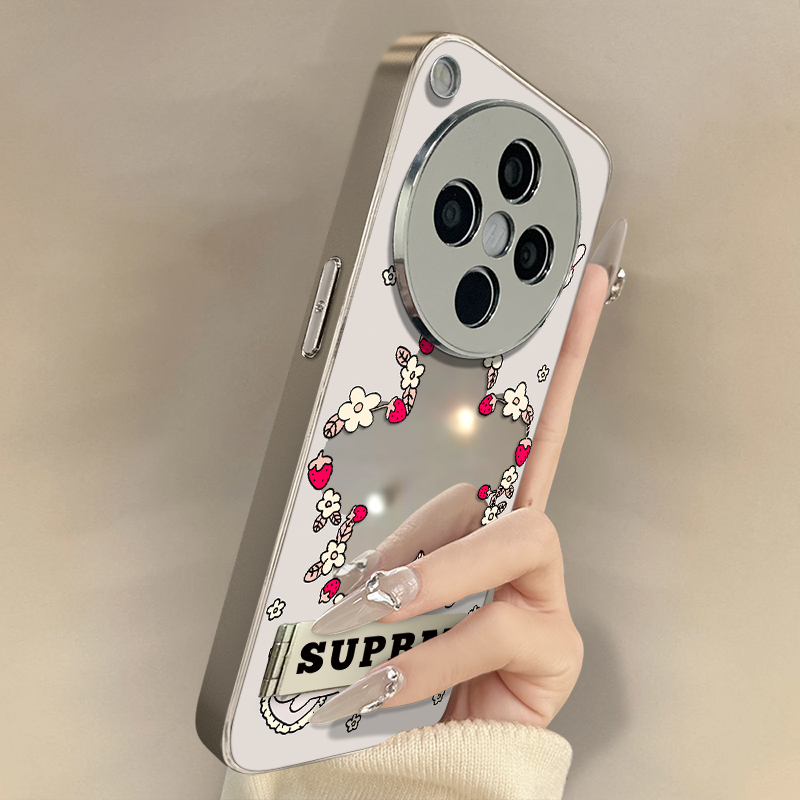 浙皇适用于oppofindx8手机壳x7ultra新款x6pro卡通x5创意a97趣味a93s高级a72镜面支架女a3防摔a2草莓兔子围圈