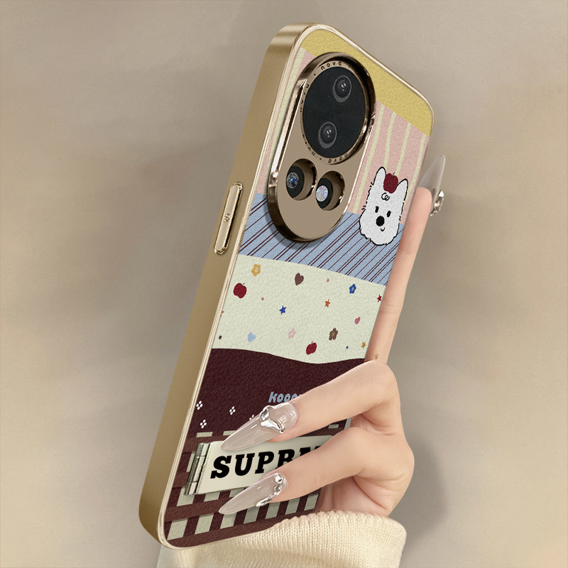 拼接格子适用于华为nova14手机壳13新款12ultra卡通11se网红10pro可爱9se女8高级7支架6全包防摔小羊皮保护套