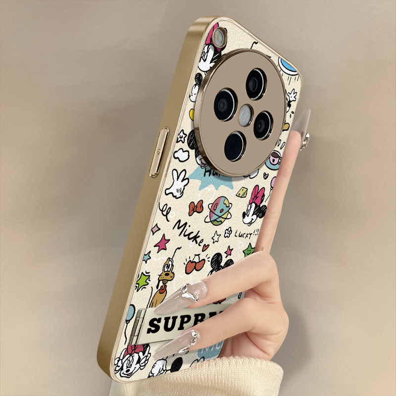 浙皇适用于oppofindx8手机壳x7ultra新款x6pro秋冬x5网红a97可爱a93s支架a72创意a57羊皮男女a2满屏涂鸦米奇