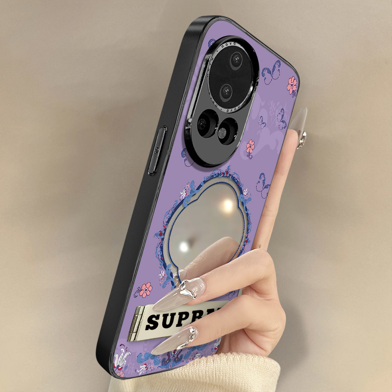 花飞蝶舞适用华为nova13手机壳12ultra国潮11se个性10pro艺术9新款8镜面可爱女款7防摔6防摔5高级感电镀支架