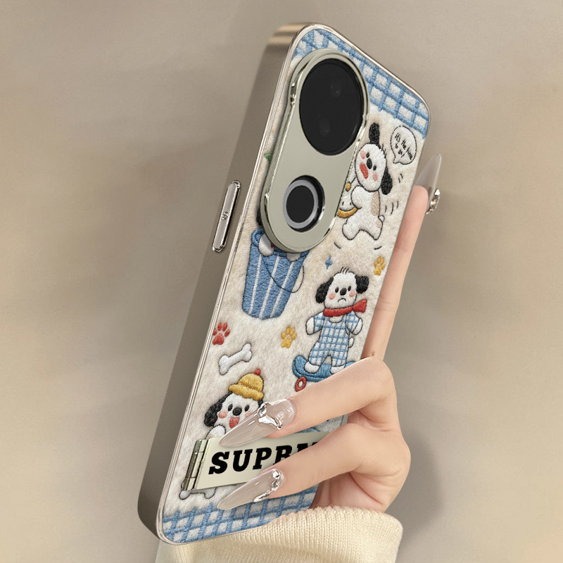 滑板小狗适用于vivos30手机壳s20pro新款s18e卡通s17t网红15可爱s19女s16高级12支架s10全包防摔小羊皮保护套