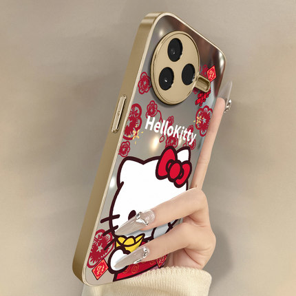 福到kt猫适用于红米k90手机壳k90promax新款k80卡通k70网红可爱k60女50高级感note15r支架14电镀镜面13保护套