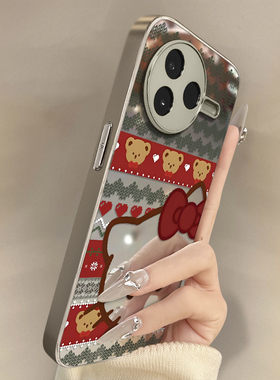 爱心kt猫适用于红米k90promax手机壳k80新款k70ultra镜面k60网红可爱女note15R支架14防摔13全包12高级保护套