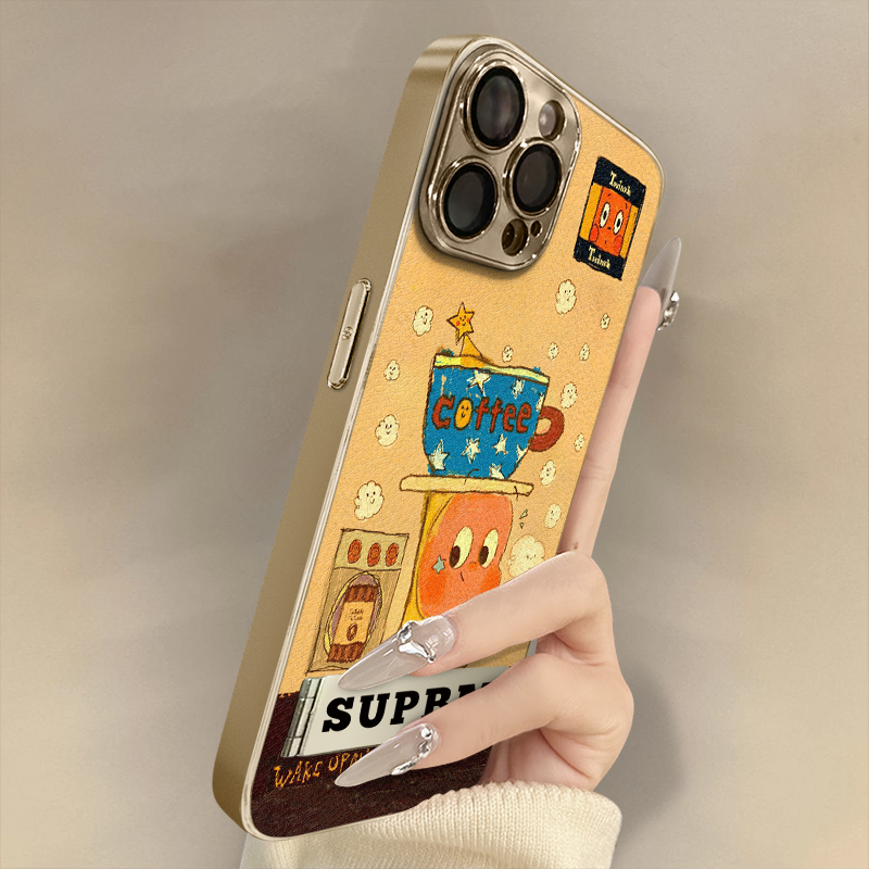 浙皇适用于苹果16e手机壳iPhone15创意14plus个性13promax卡通12电镀17羊皮11全包防摔支架女新款8茶杯星星人