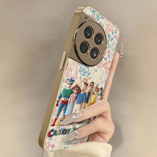 日漫小新适用于一加15手机壳一加13t新款13男女12可爱小羊皮11网红Ace6好看ace5ultra小众3pro高级2v防摔支架