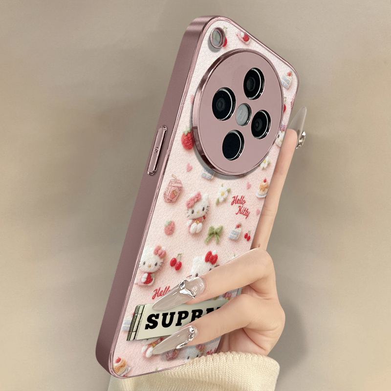 蛋糕kt猫适用于OPPOFindX9手机壳x7ultra新款findx8卡通x6网红x5可爱女a97高级a93s支架全包防摔小羊皮保护套