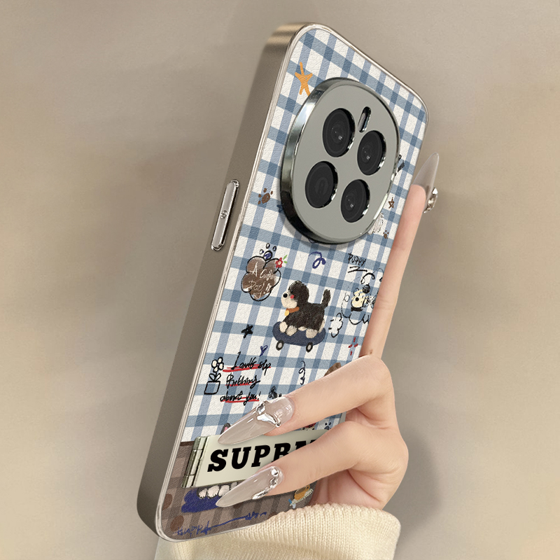 浙皇适用于荣耀magic7手机壳6新款5pro网红4羊皮x60i防摔x50gt支架x40i小众x30i高级可爱女GTPro格子滑板小狗