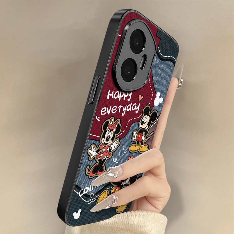 牛仔米奇适用于荣耀500手机壳500pro新款400卡通300可爱200小羊皮100网红90gt好看80男女POWER高级防摔支架